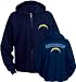 San Diego Chargers Navy Touchback II Full Zip Hooded Sweatshirt - Large