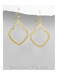 CZ Earrings In Brass