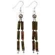 Handmade Unakite & Silver Dangle Earrings