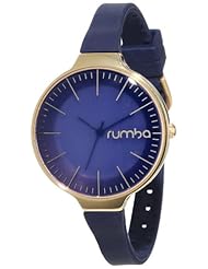 RumbaTime Womens 12399 Orchard 35MM Gold Midnight Blue Stylish-Modern Analog Watch