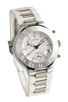 Cartier Men's Must 21 Stainless Steel and White Rubber Chronograph Watch #W10184U2