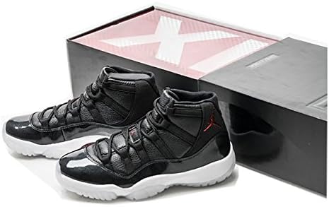 Air Jordan 11 Retro 72-10 Chicago Bulls Leather Black/Gym Red Basketball Shoes (9.5)