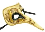 Venetian Mask Casanova Gold Long Noses Party Mask
