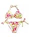 RELLECIGA Women's Side Tie Swimwear Halter Bow Minimal Push Up Bikini Set
