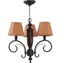 Royce Lighting RLCH5141/3-21 Brookhaven Collection 3-Light Portable Indoor/Outdoor Chandelier, Ochre Fabric Shades, Grecian Bronze Finish