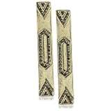 House of Harlow 1960 Engraved Bar Pave Earrings