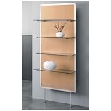 Peter Pepper EnvisionÂ® 76' H Floor Standing Panel with Four Glass Shelves PDQ-SF3076