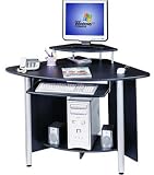Deluxe Ergonomic Corner Computer Desk - Graphite