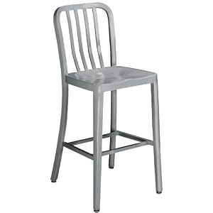 Sandra Counter Stool With Aluminum Seat, NONSWVL METAL, BRUSHED ALUMINM