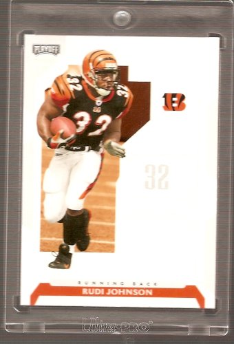 2006 Playoff NFL Football Rudi Johnson Cincinnati Bengals Card #54 - Mint Condition - In Protective Acrylic Display Case!