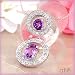 14K .70 CTW Amethyst & Diamond Duo Circle Pendant
