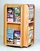8 Magazine/16 Brochure Oak Rotary Counter Display, Light Oak Finish