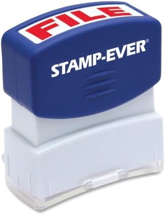 Wholesale CASE of 20 - U.S. Stamp & Sign Pre-inked One-Clr Filed Stamp-Stamp, Pre-Inked, "File", 9/16"x1-11/16" Imp, Red