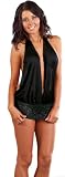 Sexy Black Halter Dress Lingerie Sleepwear Set