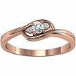 18K Rose Gold Diamond Ring - 0.12 Ct.