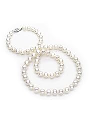 24" AAA Akoya Cultured Pearl Necklace 6X6.5mm with 14K Gold Clasp