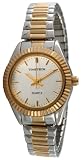 Timetech 2657L Women's Ribbed Bezel Two-Tone Expansion Watch