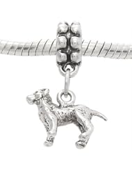 Sterling Silver Labrador Retriever Dog Dangle Bead Charm