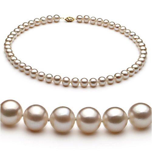 White 7-8mm AA Freshwater Pearl Necklace 16 inch Choker Length