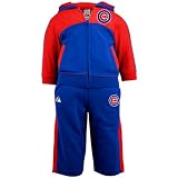 MLB Majestic Chicago Cubs Newborn French Terry Full Zip Hoodie & Pants Jog Set - Royal Blue (3-6 Months)