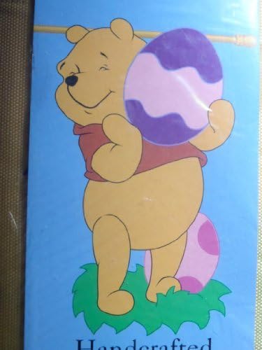 Winnie the Pooh ... EASTER POOH ... House Sculpted Flag 28 X 40 by Meadow Creek