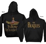 Beatles 'Deep Sea' Yellow Submarine hoodie charcoal black pullover distressed logo 2-sided...