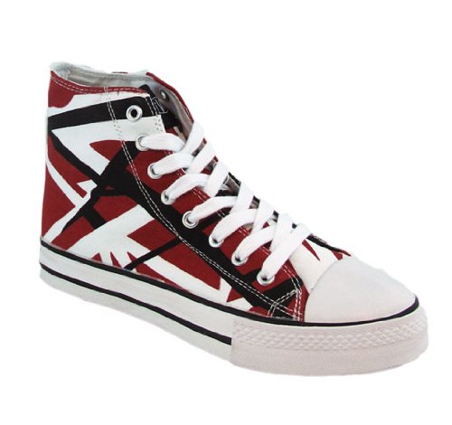 Eddie Van Halen EVH Red Black White Combo HIGH Top Sneaker Tennis Shoes EV027 product image