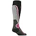 Pure Athlete High Performance Wool Ski Socks - Thermal Warm Merino Wool OTC Sock, Men Women (1 Pair - Black/Grey/Neon Pink, Small)