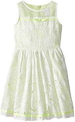 Girls Piping Polyester/Satin  Dress With a Ribbon 