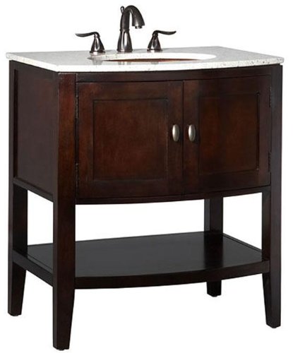 Bow Front Vanity With 34Hx30Wx22D MERLOT