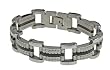 Stainless Steel Bracelet with black rubber and high polished ID - Length: 8"/Width: 17mm