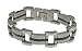 Stainless Steel Bracelet with black rubber and high polished ID - Length: 8"/Width: 17mm