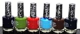 6 Piece Colorful Crack Crackle Nail Polish Lacquer Set + Micorfiber Bag