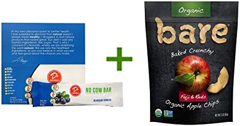 D's Naturals No Cow Bar Blueberry Cobbler -- 12 Bars, Bare Organic Baked Crunchy Apple Chips Gluten Free Fuji &amp; Reds -- 3 oz