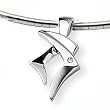 Diamond and Sterling Silver Pendant with 18" Chain
