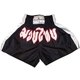Thai boxing shorts muay thai kick boxing Short kickboxing Martial Arts Contact Satin Black Medium