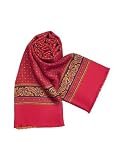 Forzieri Red Flowers & Squares Print Reversible Wool-Silk Men's Scarf