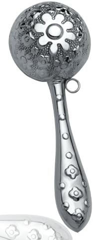 Sterling Silver Ball with Flower Rattle