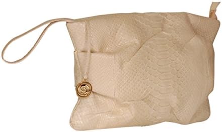 Cashhimi Women's Le Doux Rd Python Clutch W33 x H20 x D3,5 cm W12.99' x H7.87' x D1.38' (inches) White,Off White