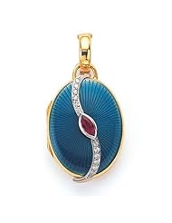 Victor Mayer 18K Gold Diamond Locket With Ruby 18K Yellow Gold