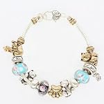 pandora style cat bracelet