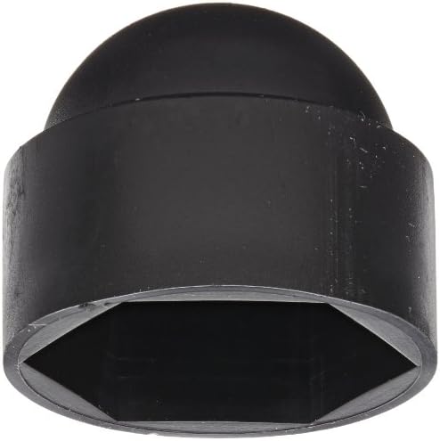 Kapsto GPN 1000 / 0893 Polyethylene Hexagonal Cap, Black, Width Across Flats 13 mm (Pack of 100)