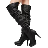 Charlotte01 Slochy Over Knee High Boot BLACK