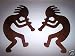 Kokopelli Man Set of 2 Metal Wall Art Decor Accents Antique Copper Color