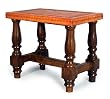 Cedar and leather bench, 'Contemporary' (small)