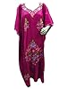 Caftan Silk Maxi Dress Kashmiri Crewel Embroidered Kimono Sleeves Kaftan Cover Up