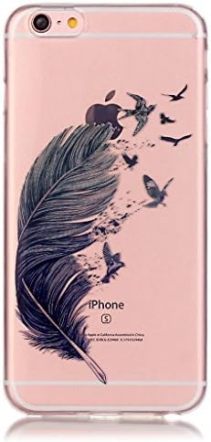 iPhone 6 Case, iPhone 6S Clear Case, Terutto Colored Feathers Ultra Thin Clear Soft TPU Case for Apple iPhone 6 6S 4.7 inch