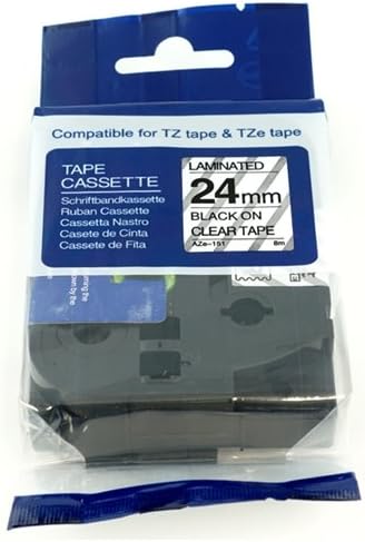 Dockwell Compatible Brother P-Touch TZE151 Label Tapes Black on Clear 24mm x 8m DW-TZE151
