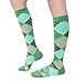 Men/Women Knee High Compression Socks Medium Argyle Green