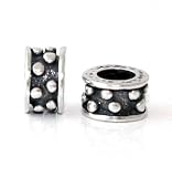 An amazing round shape oxidized silver bead